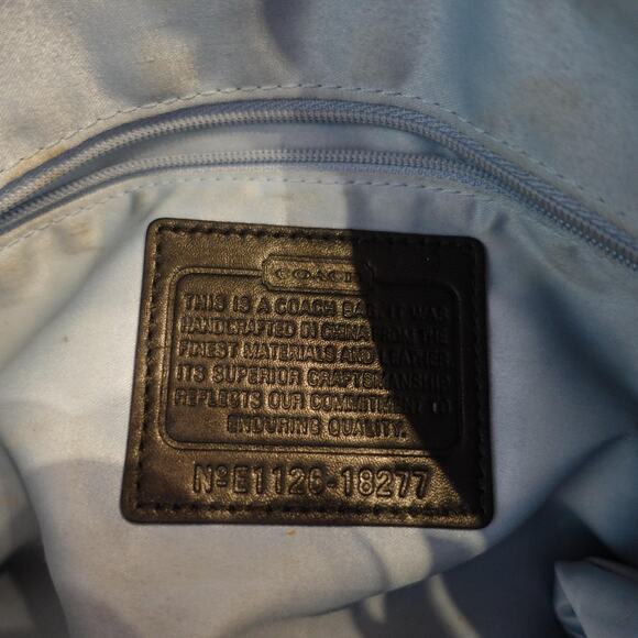 Coach Leather Shoulder Bag Satchel Womens Black Silver Hardware Turnlock 18277 - Picture 7 of 13